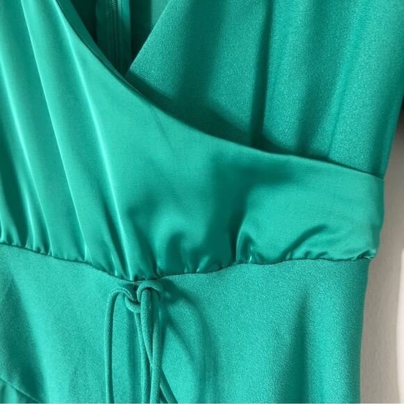 Cushnie for Target Emerald Green Long Sleeve Faux Wrap Asymmetrical Dress Size 0 - Picture 7 of 11